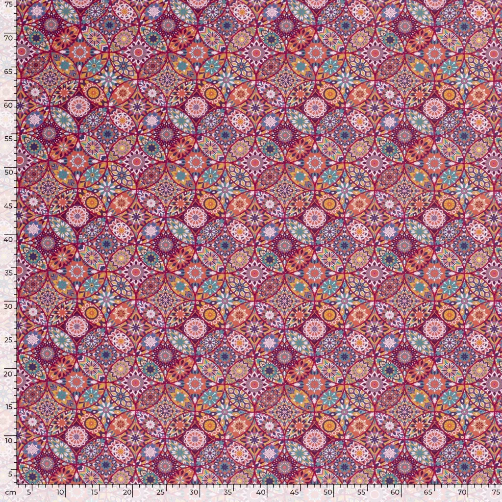 Tissu Coton Popeline Imprimé Géométrique Mandala — vue 5