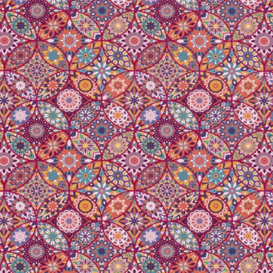 Tissu Coton Popeline Imprimé Géométrique Mandala — vue 7