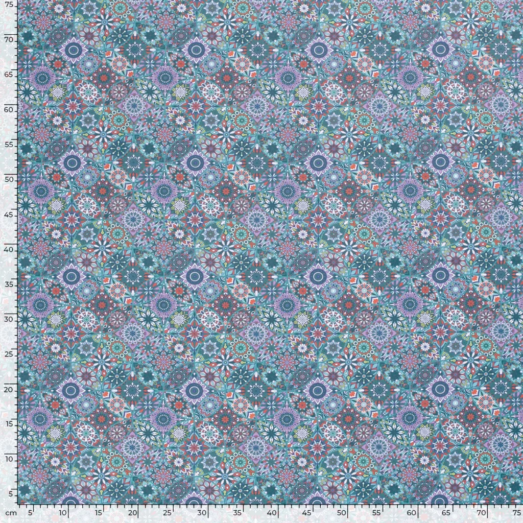 Tissu Coton Popeline Imprimé Géométrique Mandala — vue 8