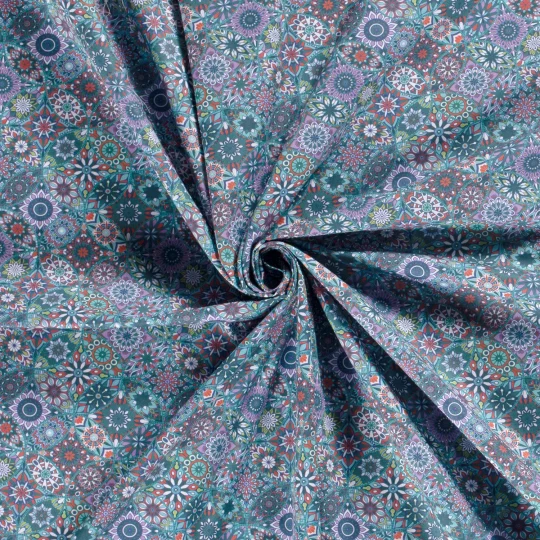 Tissu Coton Popeline Imprimé Géométrique Mandala — vue 9