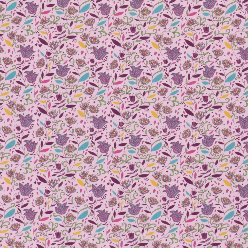 Tissu Coton Popeline Imprimé Indien