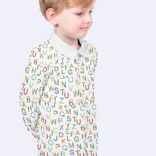 Tissu Coton Popeline Imprimé Alphabet — vue 5
