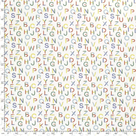 Tissu Coton Popeline Imprimé Alphabet — vue 4