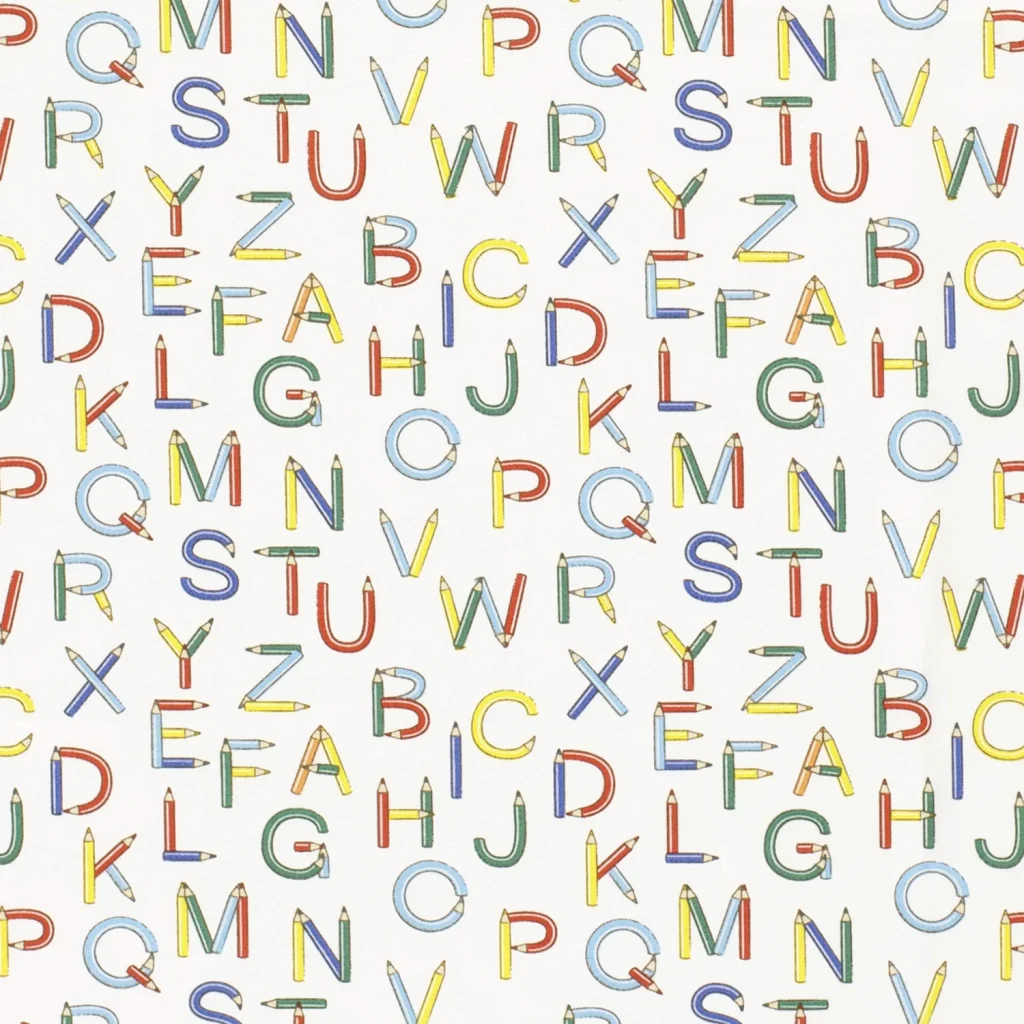 Tissu Coton Popeline Imprimé Alphabet — vue 2