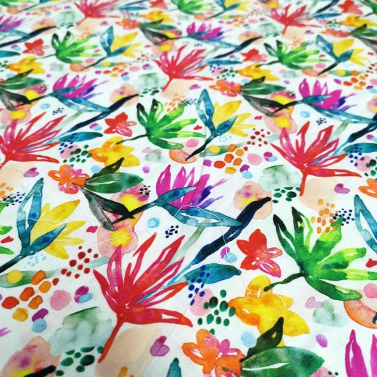 Popeline Coton Digital – Floral Multicolore — vue 3