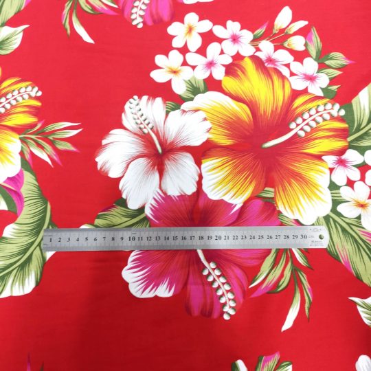 Fibrane Imprimée Hibiscus Multicolore — vue 2