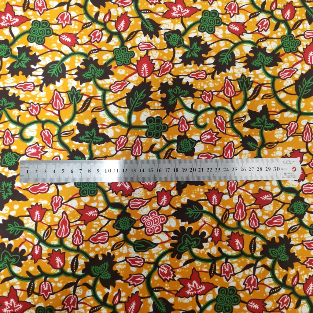 Tissu Africain Motif – Floral Orange — vue 2