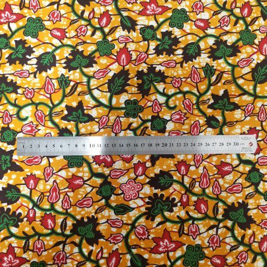Tissu Africain Motif – Floral Orange — vue 2