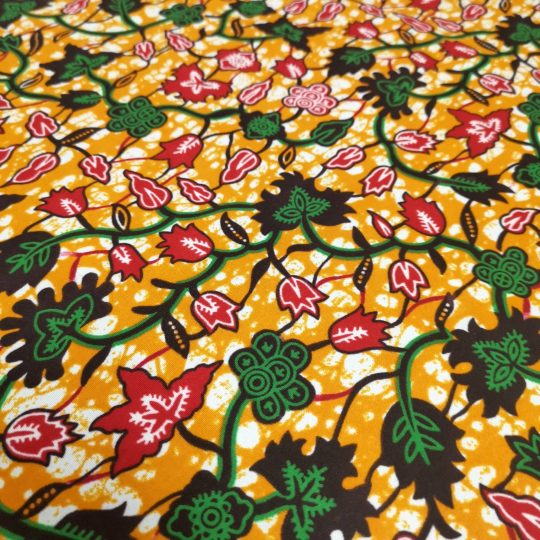 Tissu Africain Motif – Floral Orange — vue 3