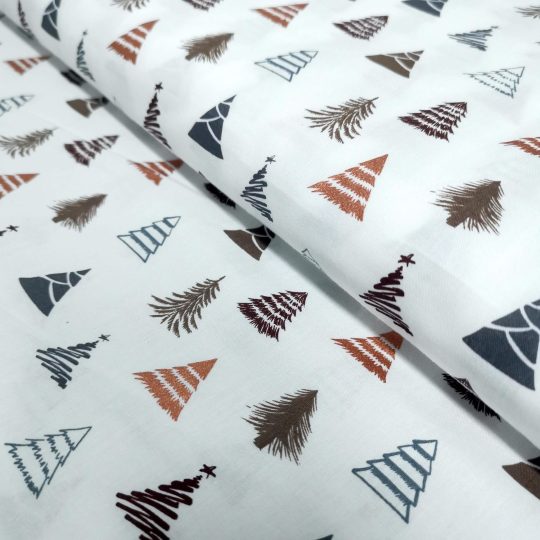 Popeline Coton – Motif Noel Sapin Lurex
