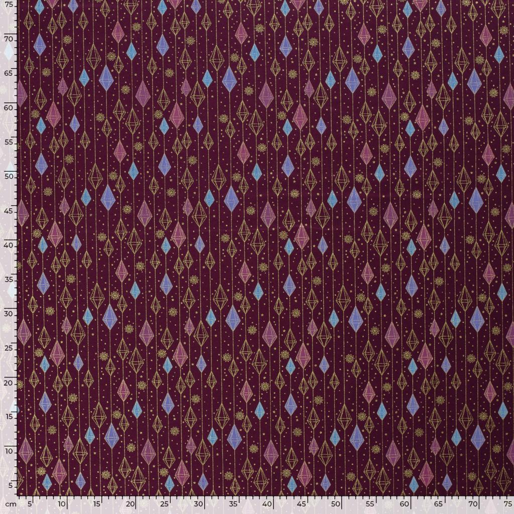 Popeline Coton – Motif Noël Diamants — vue 2