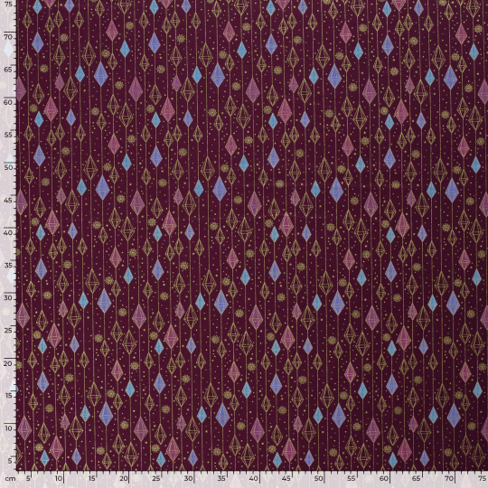 Popeline Coton – Motif Noël Diamants — vue 2