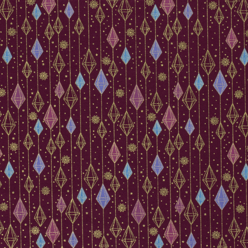 Popeline Coton – Motif Noël Diamants