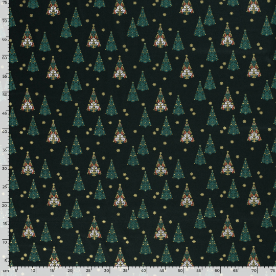 Popeline Coton – Motif Noël Sapins — vue 4