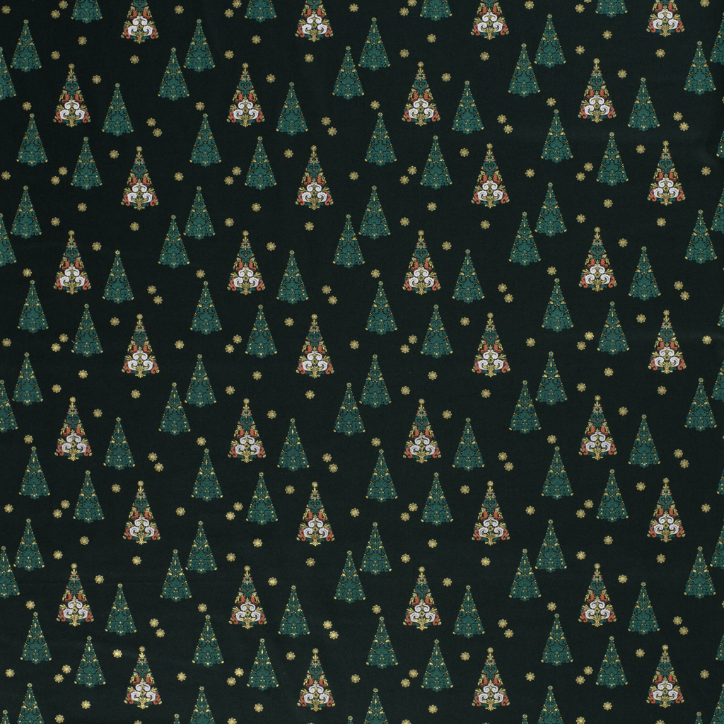 Popeline Coton – Motif Noël Sapins — vue 6