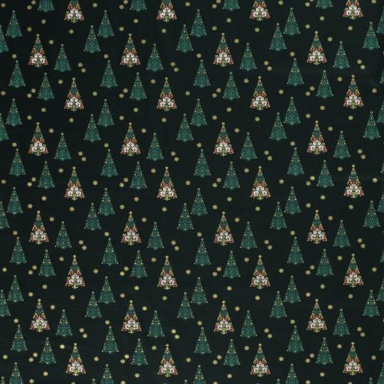 Popeline Coton – Motif Noël Sapins — vue 6