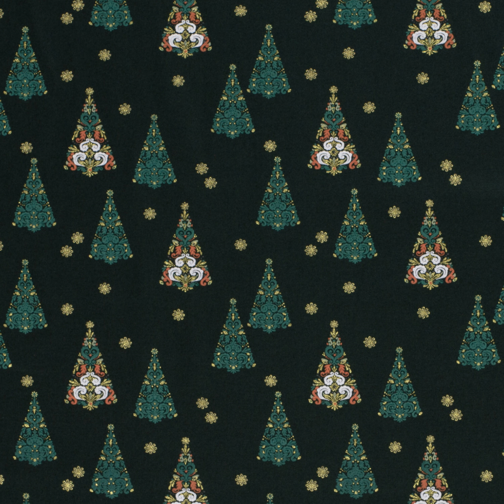 Popeline Coton – Motif Noël Sapins