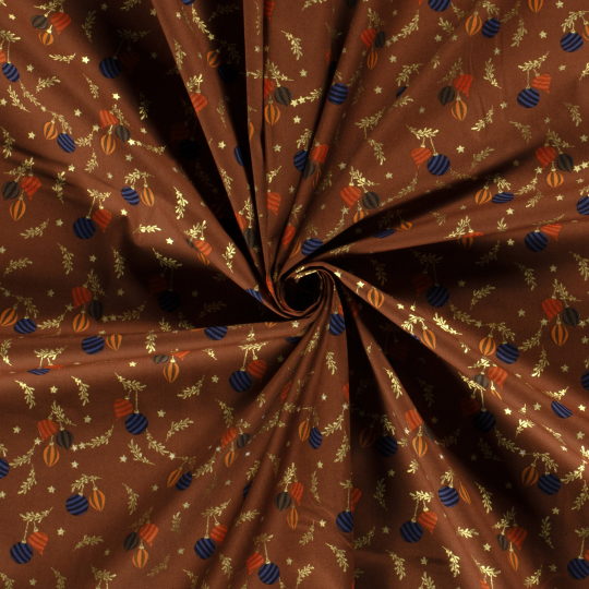Popeline Coton – Motif Boules De Noël — vue 5
