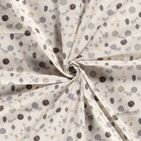 Popeline Coton – Motif Boules De Noël — vue 2