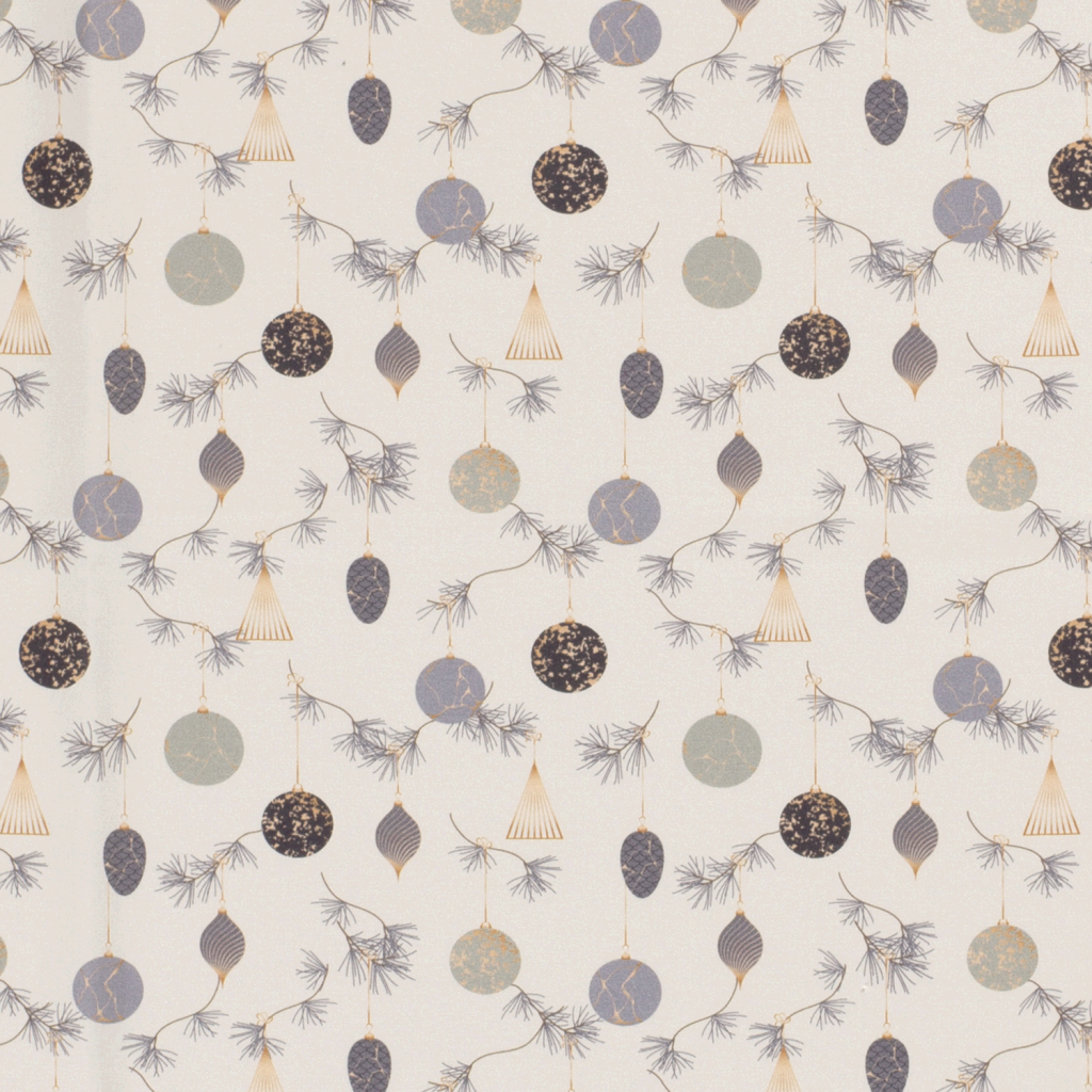 Popeline Coton – Motif Boules De Noël