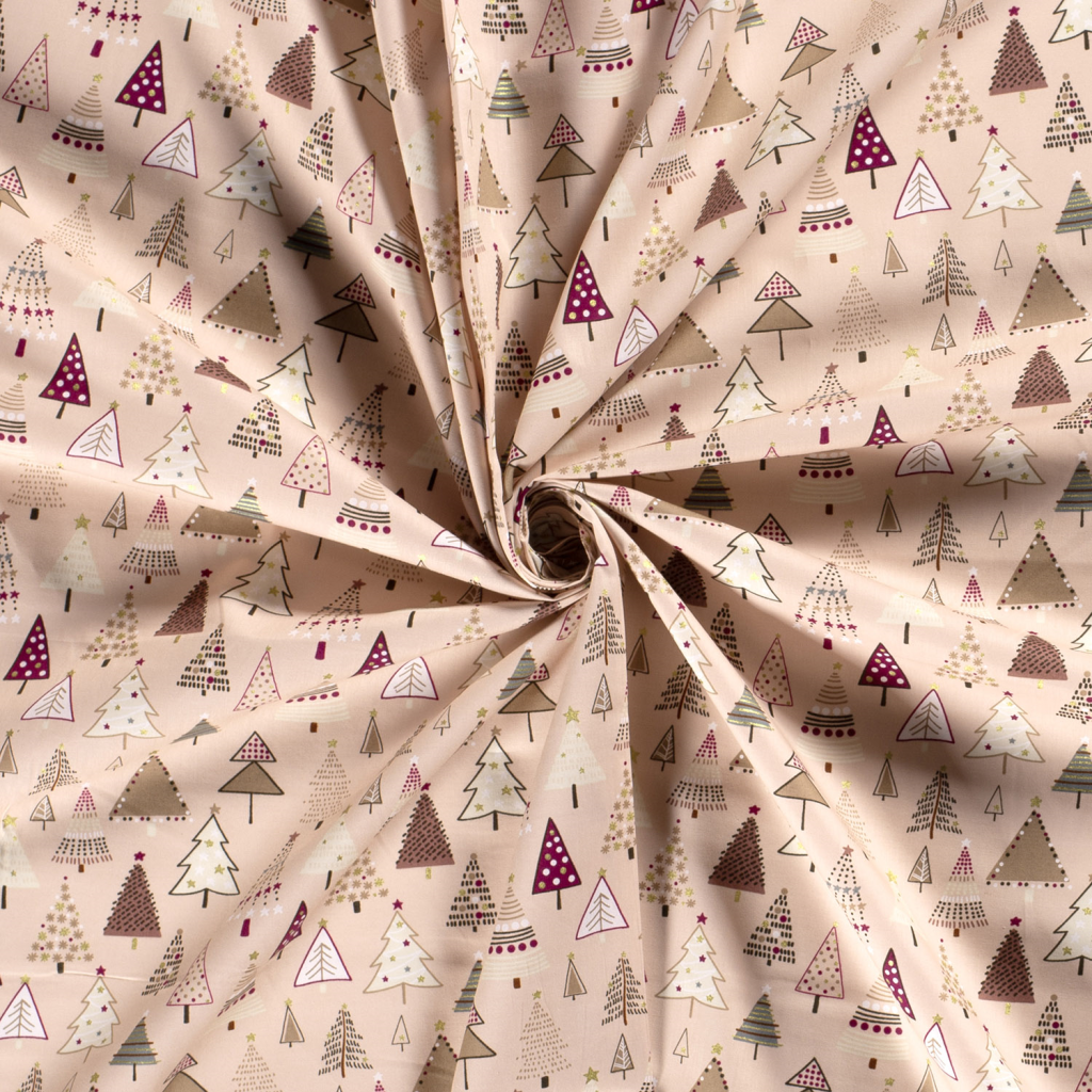 Popeline Coton – Motif Noël Sapins — vue 3