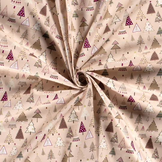 Popeline Coton – Motif Noël Sapins — vue 3