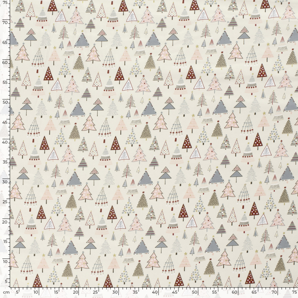 Popeline Coton – Motif Noël Sapins — vue 4