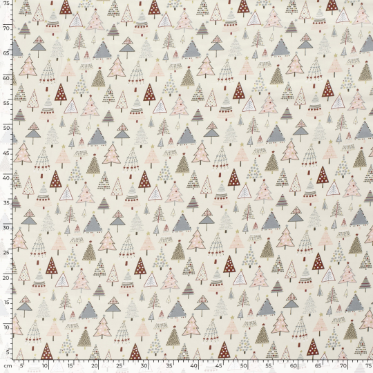 Popeline Coton – Motif Noël Sapins — vue 4