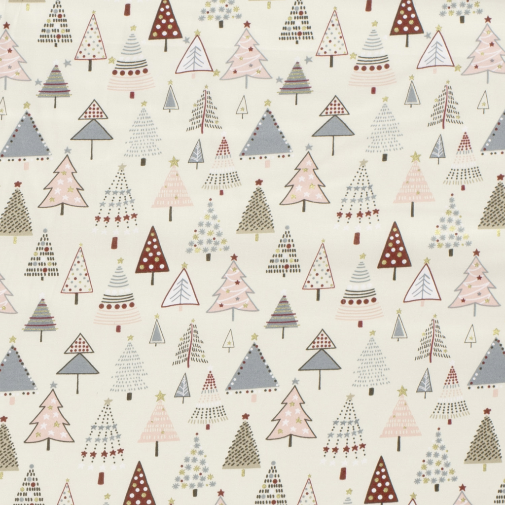 Popeline Coton – Motif Noël Sapins