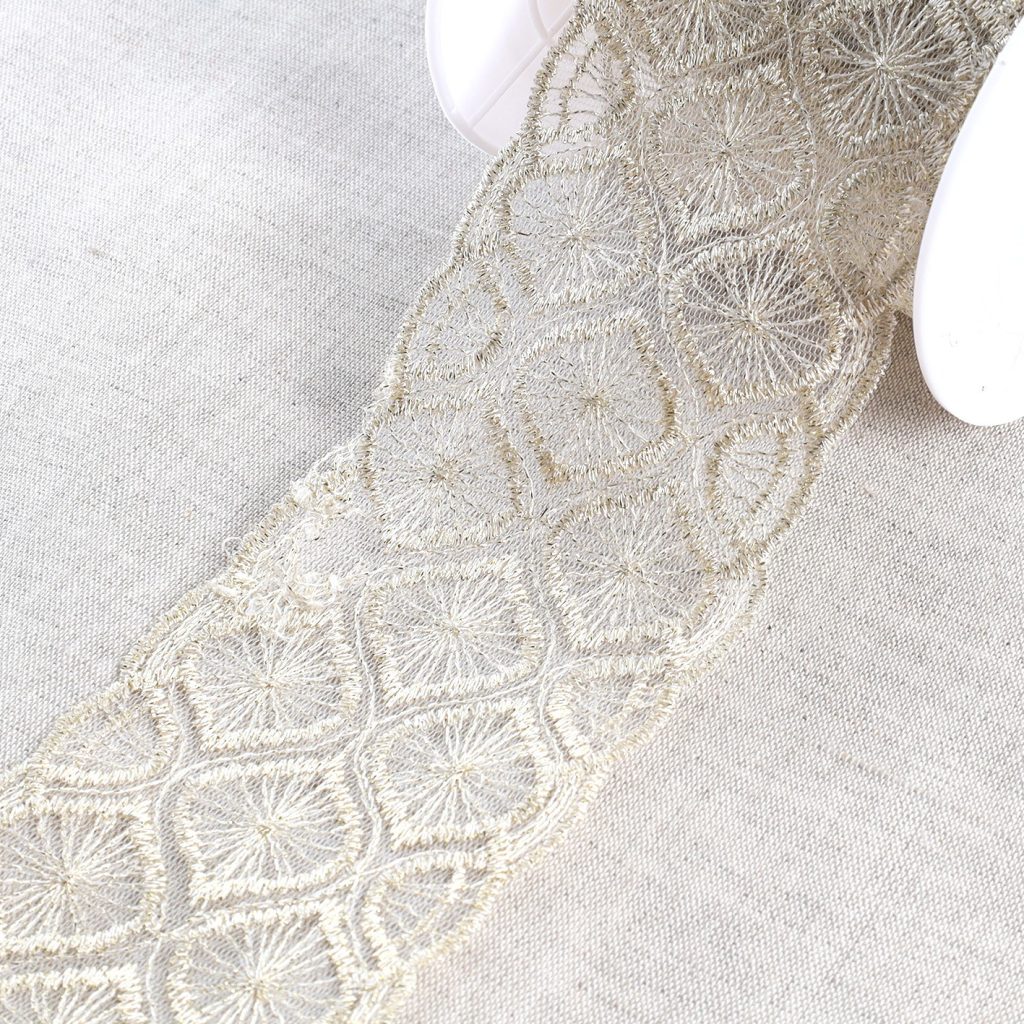 Broderie Métallique Sur Tulle 70Mm — vue 2