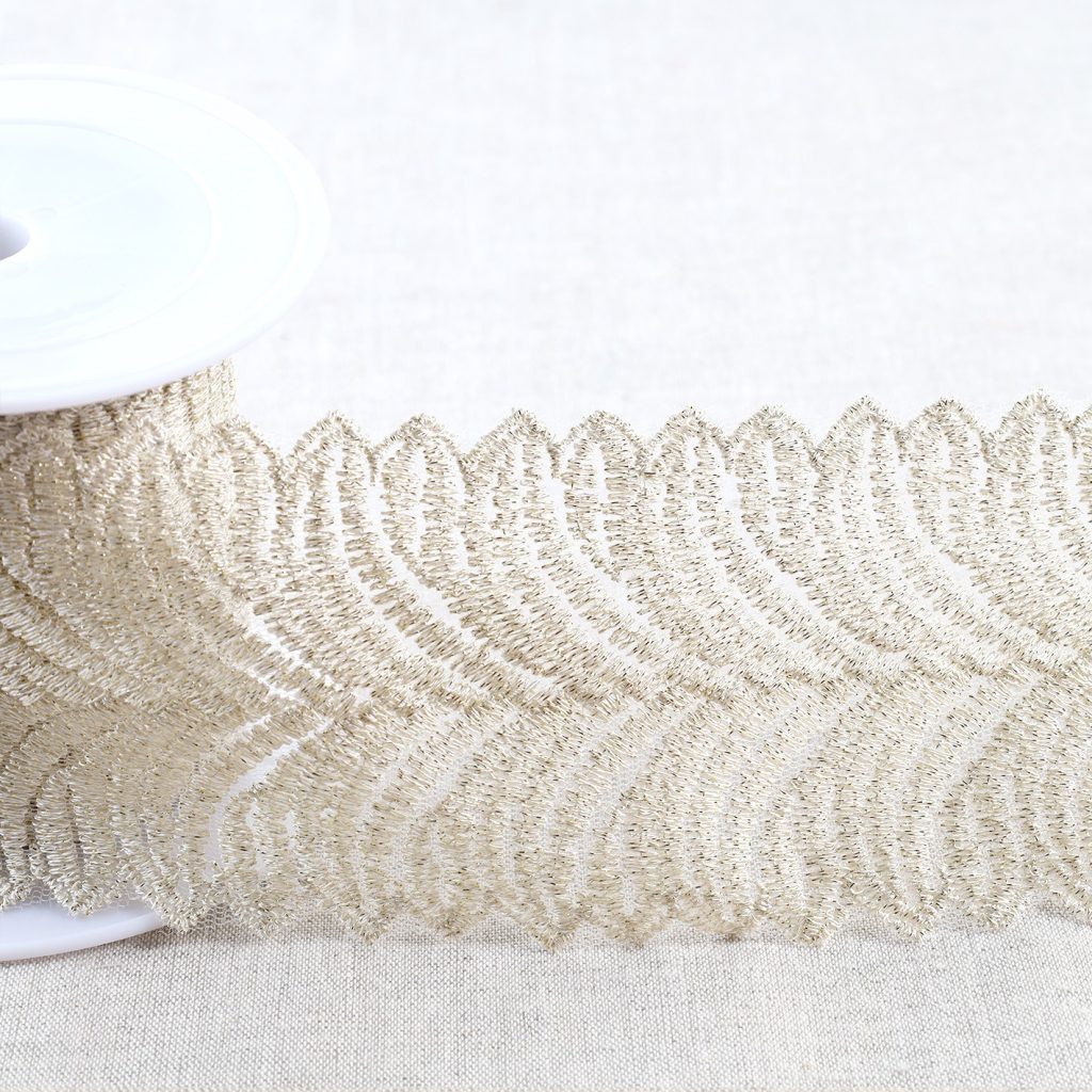Broderie Métallique Sur Tulle 80Mm — vue 2