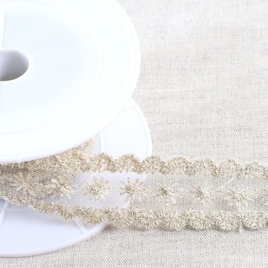 Broderie Métallique Sur Tulle 28Mm — vue 2