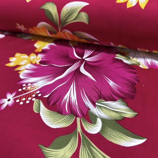 Fibrane Imprimée Hibiscus Deux Tons