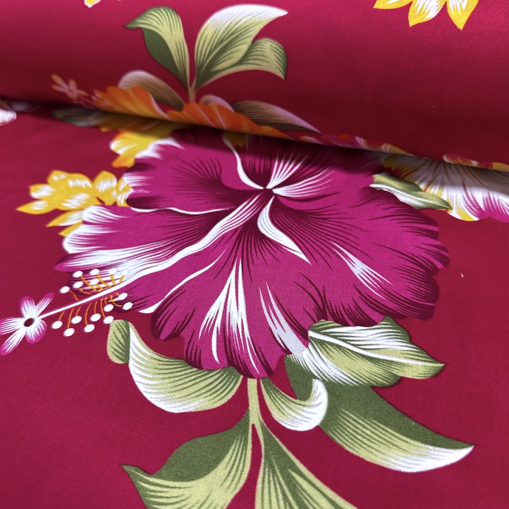 Fibrane Imprimée Hibiscus Deux Tons
