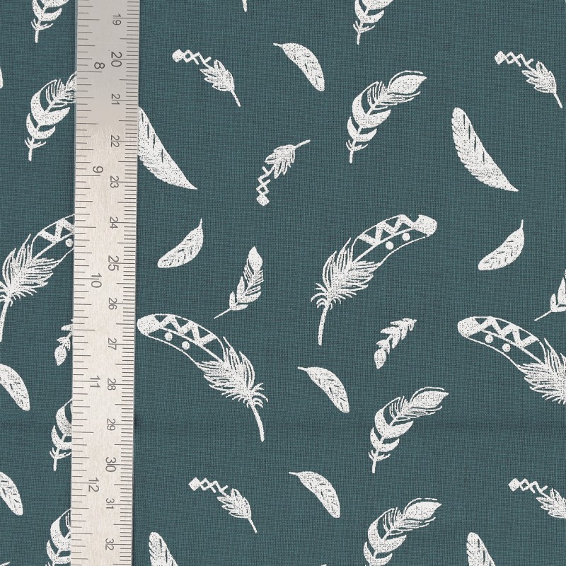 Coton Imprimé Plumes Blanches — vue 2