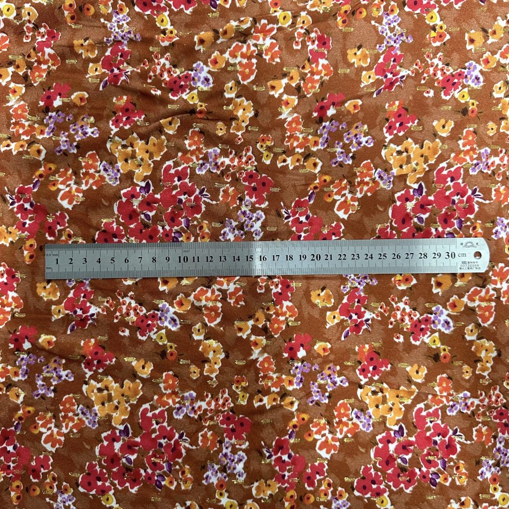 Tissu Viscose Lurex Habillement Fleuri — vue 4