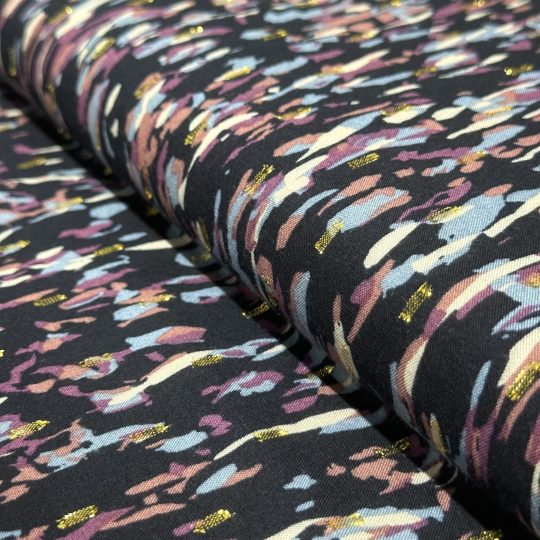 Tissu Viscose Lurex Habillement Fleuri