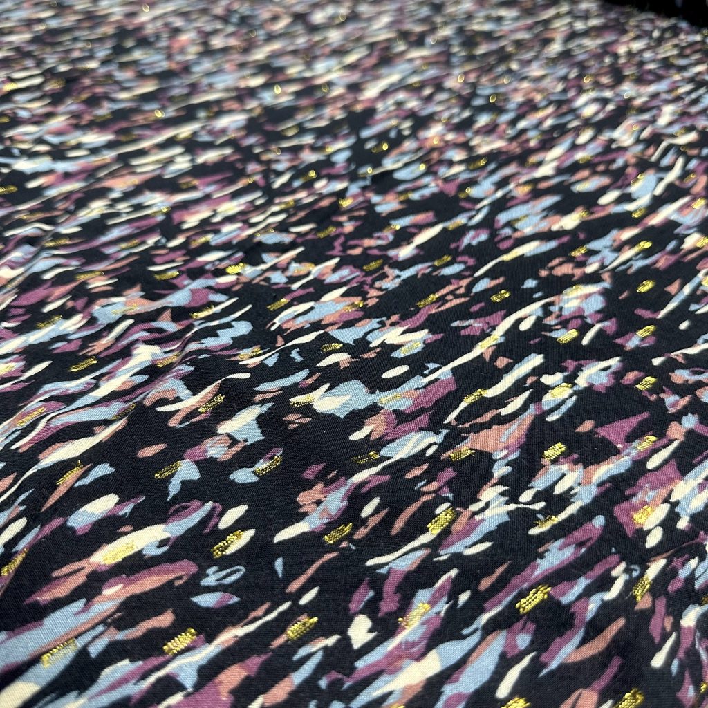 Tissu Viscose Lurex Habillement Fleuri — vue 3