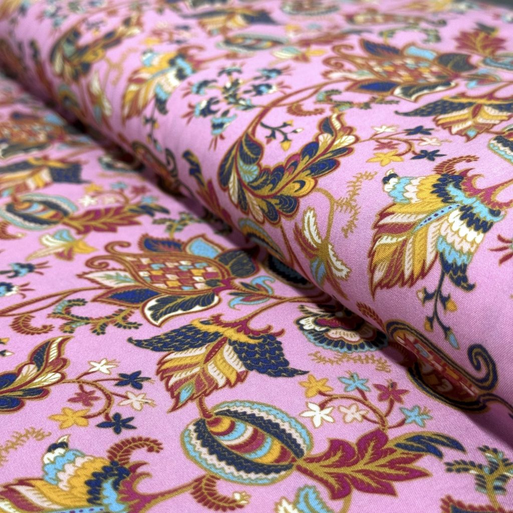 Tissu Viscose Habillement Fleuri
