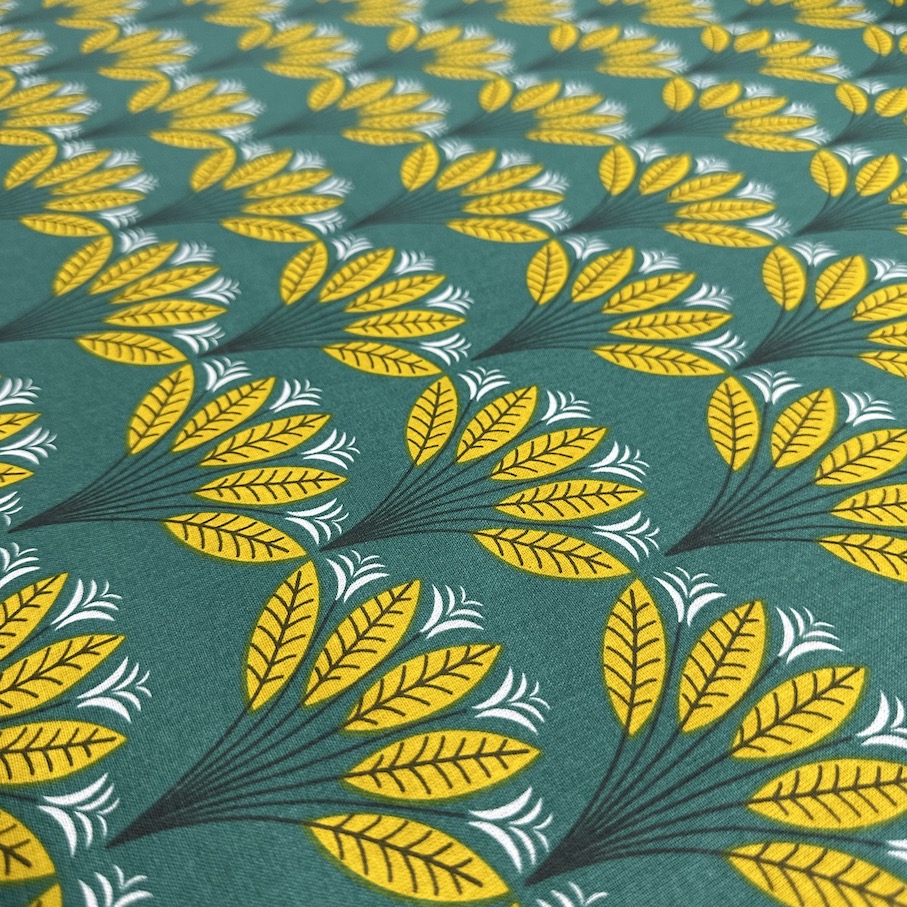 Tissu Coton Imprimé Géométrique Floral Palmier — vue 3