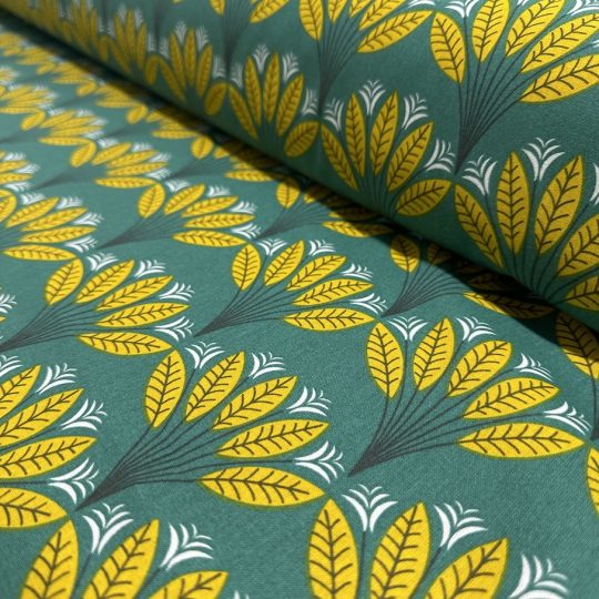 Tissu Coton Imprimé Géométrique Floral Palmier