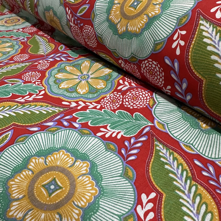 Tissu Coton Imprimé Géométrique Floral Indien