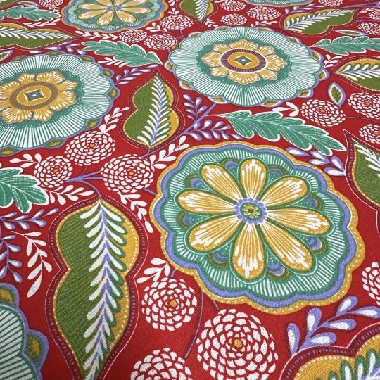 Tissu Coton Imprimé Géométrique Floral Indien — vue 3