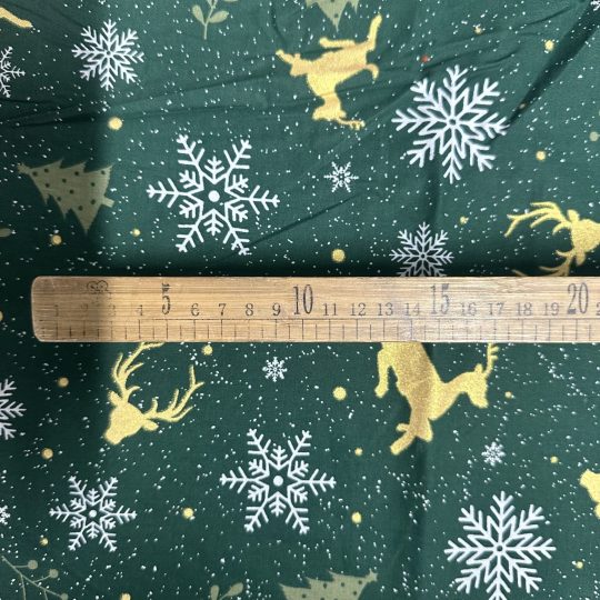 Popeline Coton – Motif Noël Cerf Et Sapins — vue 7