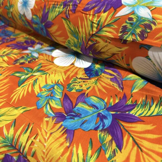 Fibrane Imprimée Motif Fleur De Tiarée Colorée — vue 3
