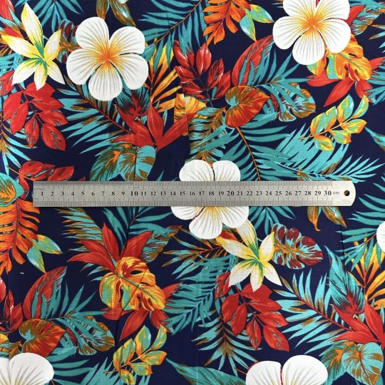 Fibrane Imprimée Motif Fleur De Tiarée Colorée — vue 7