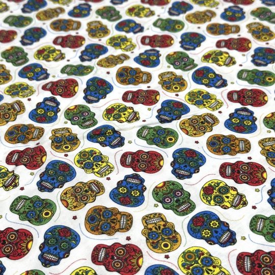 Popeline Coton – Motif Tête De Mort Mexicaine — vue 14