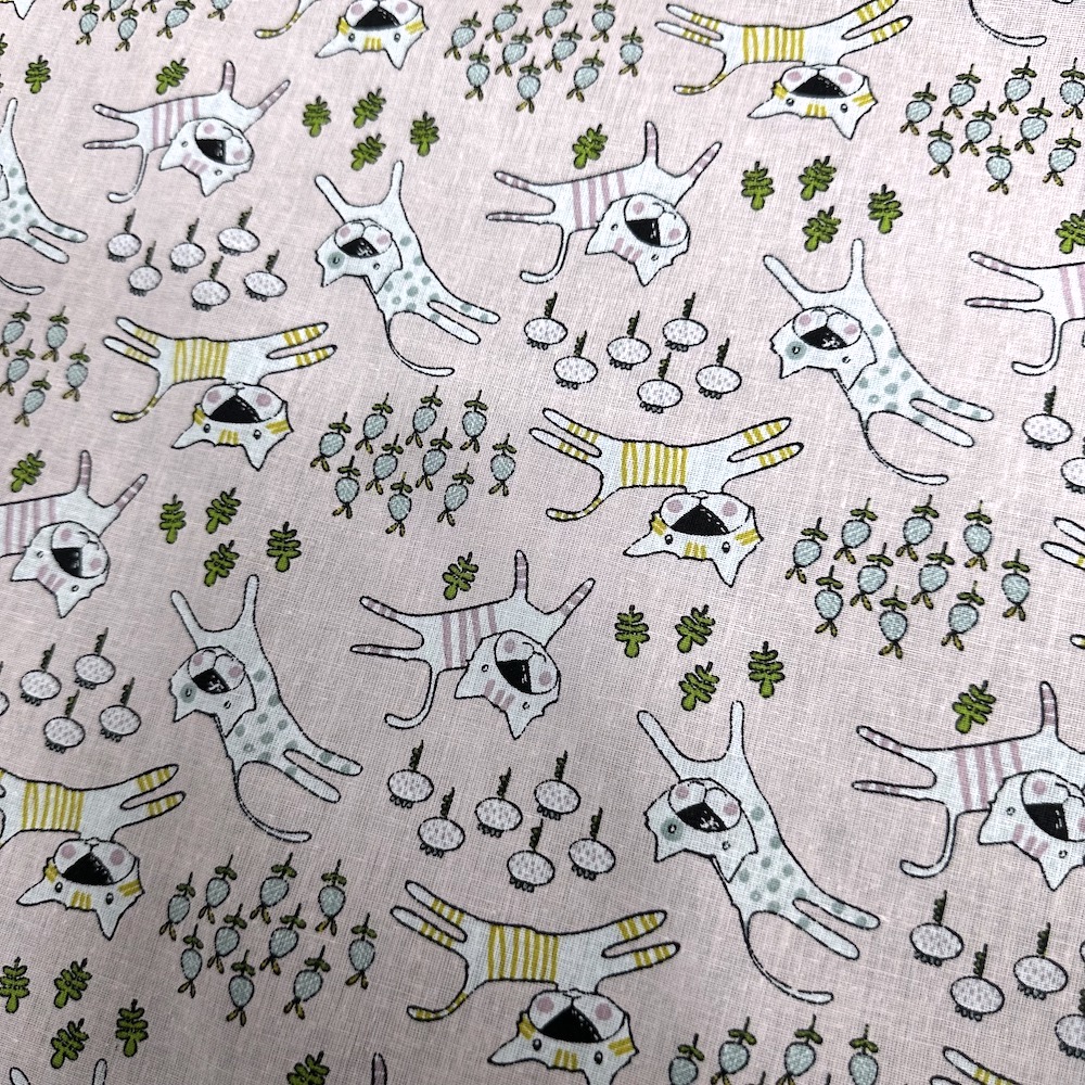 Popeline Coton – Chats Roses — vue 2