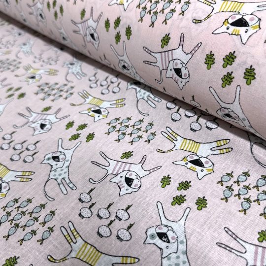 Popeline Coton – Chats Roses