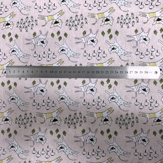 Popeline Coton – Chats Roses — vue 4
